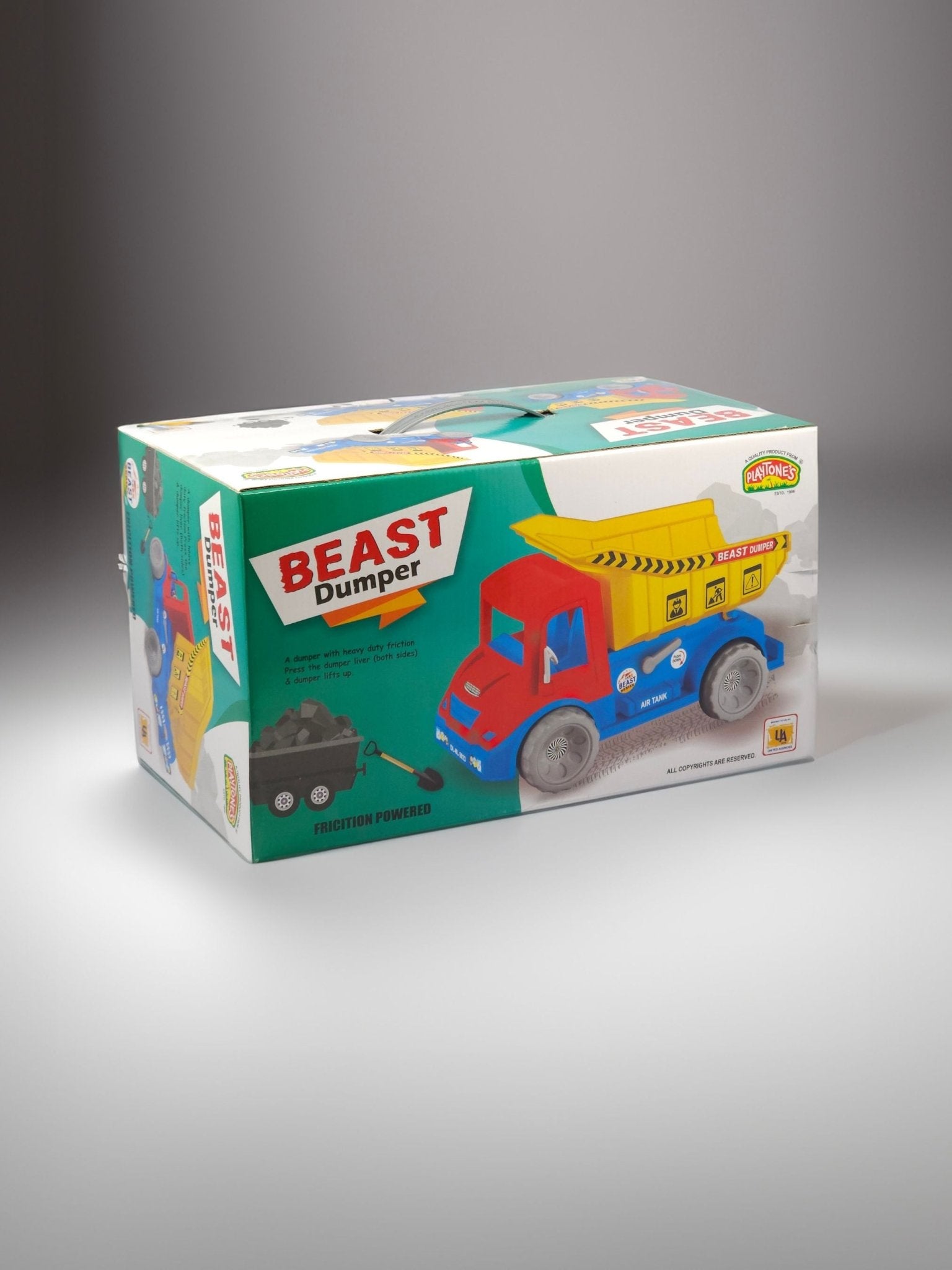 Beast Dumper Functional Construction Truck Toy for Kids, Robust Plastic, Friction Powered