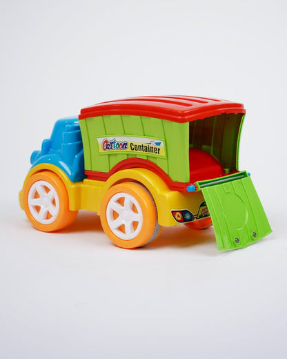 Colorful Friction Toy Container Truck for Kids, Playful Moving Teeth Design