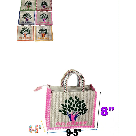 Go Green Jute Bag with Zipper