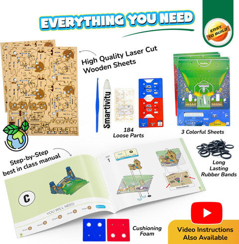 Smartivity DIY Mini Football Soccer Table STEM Fun Toy for Kids Ages 6-14