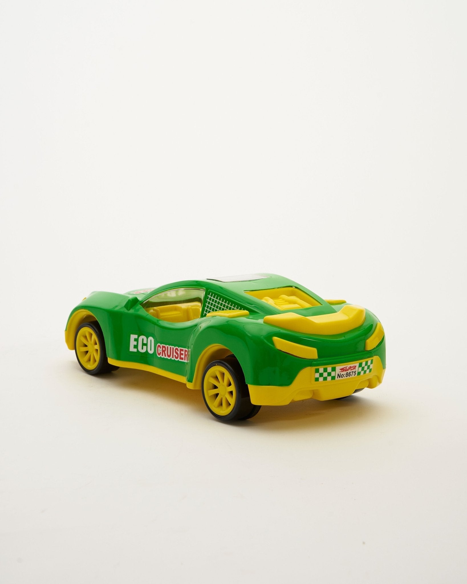 Vibrant Green Friction-Powered Eco Cruiser Toy Car for Kids Adventure