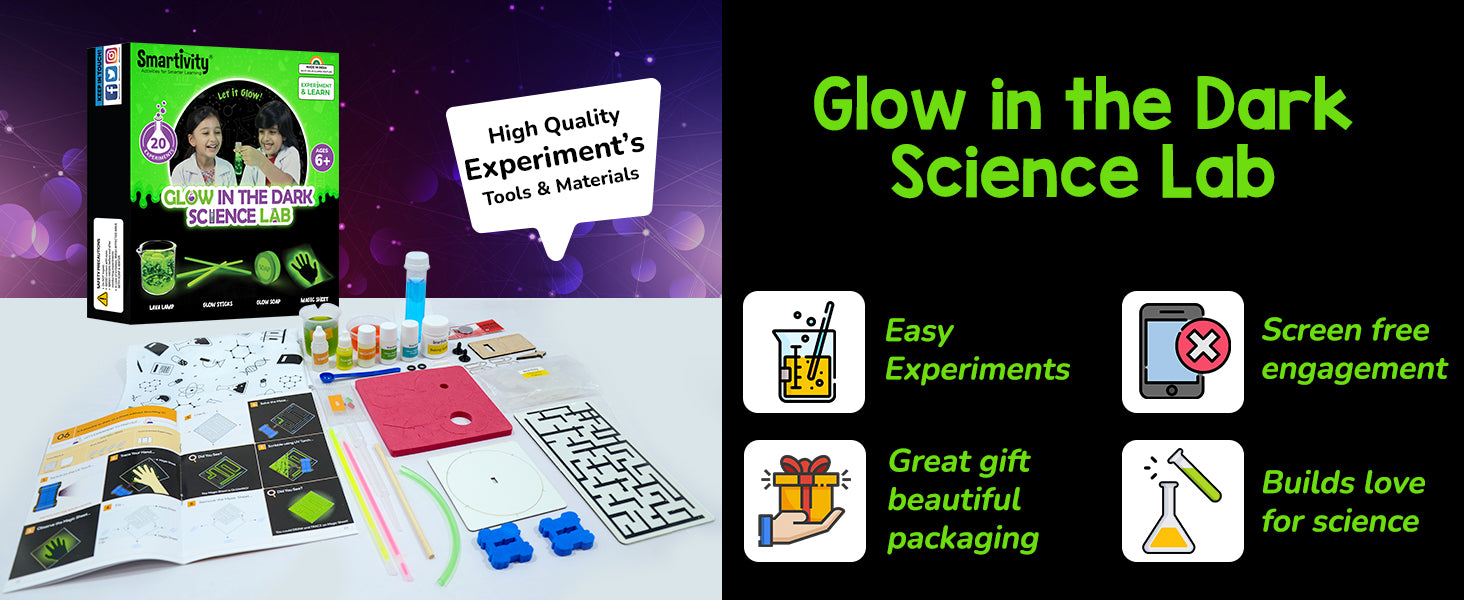 Smartivity Magic Glow-in-the-Dark Science Lab Kit for Kids STEM Experiments