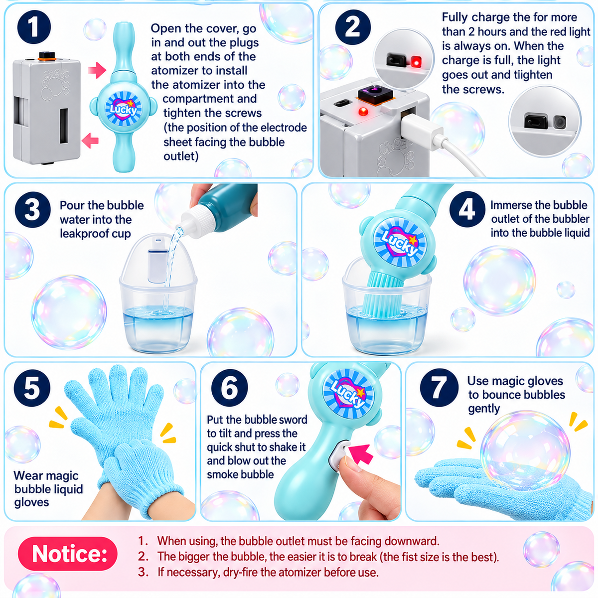 Smoke Bubble Maker Toy for Kids