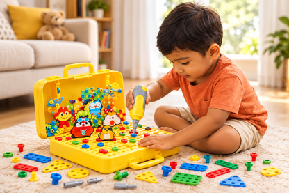 DIY Creative Puzzle Box 232 Pcs – STEM Building & Assembly Kit with Electric Screwdriver, Construction Toy