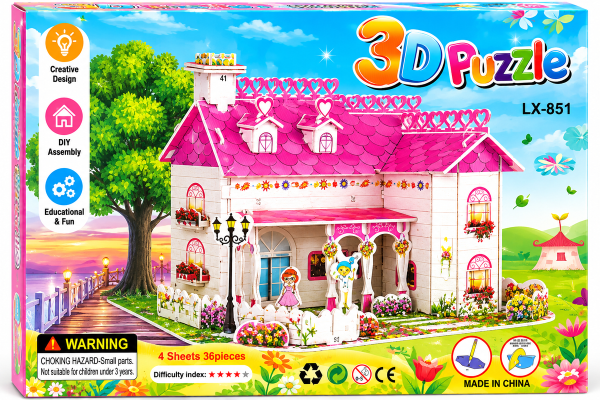 DIY 3D Cardboard Puzzle Kit