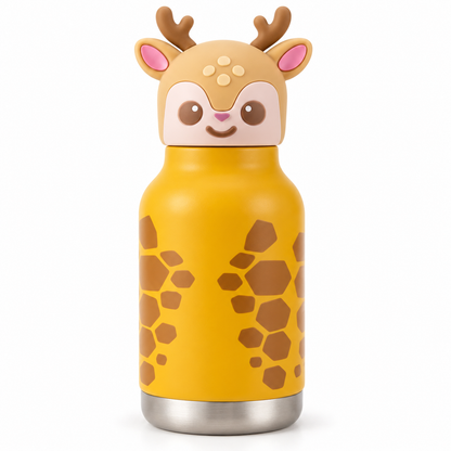 Kids Insulated Hot & Cold Water Bottle – 280 ml | Animal Silicon lids