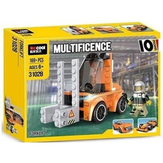 CrazyBuy Forklift 10-in-1 Working Mini Car Building Blocks Set 169 Pieces