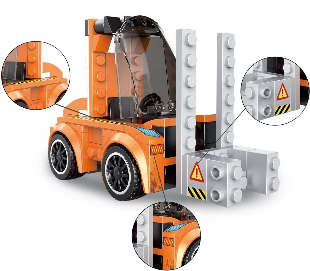 CrazyBuy Forklift 10-in-1 Working Mini Car Building Blocks Set 169 Pieces
