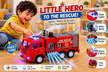 Light Sound & Water Sprayer Fire Engine Truck Toy