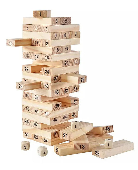 Wooden Stacking Jenga Tower – 54 Pieces