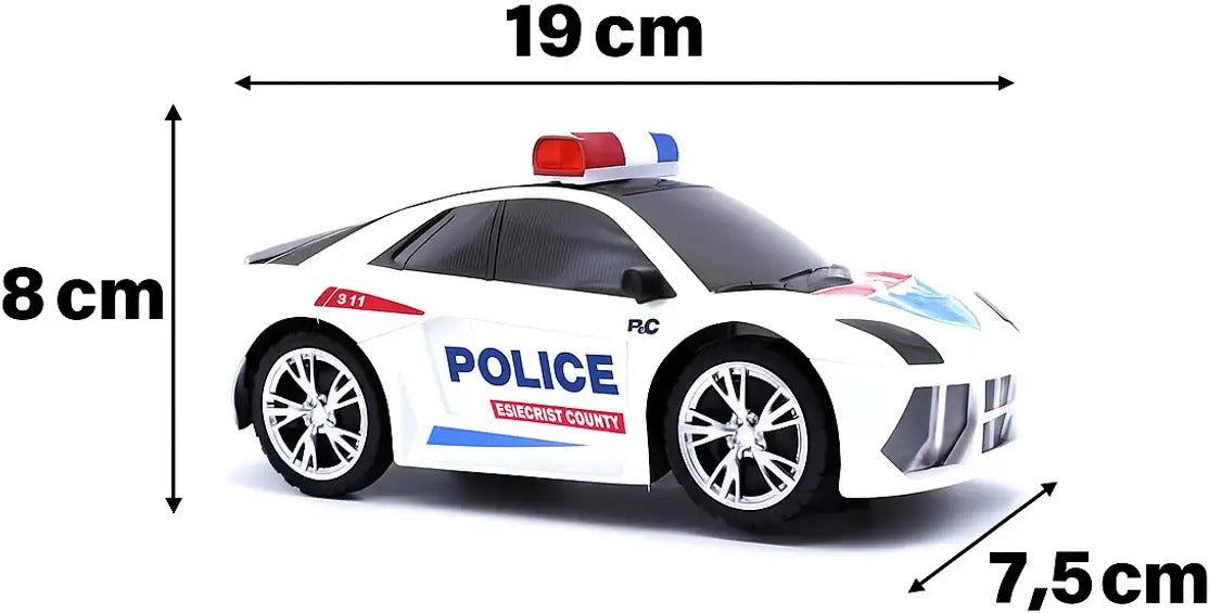 TIPTOP Battery Operated Police Car Toy for Kids with Realistic Lights & Sounds