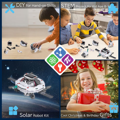 TIPTOP 6-in-1 Space Solar Robot Kit for Kids STEM Building Toy