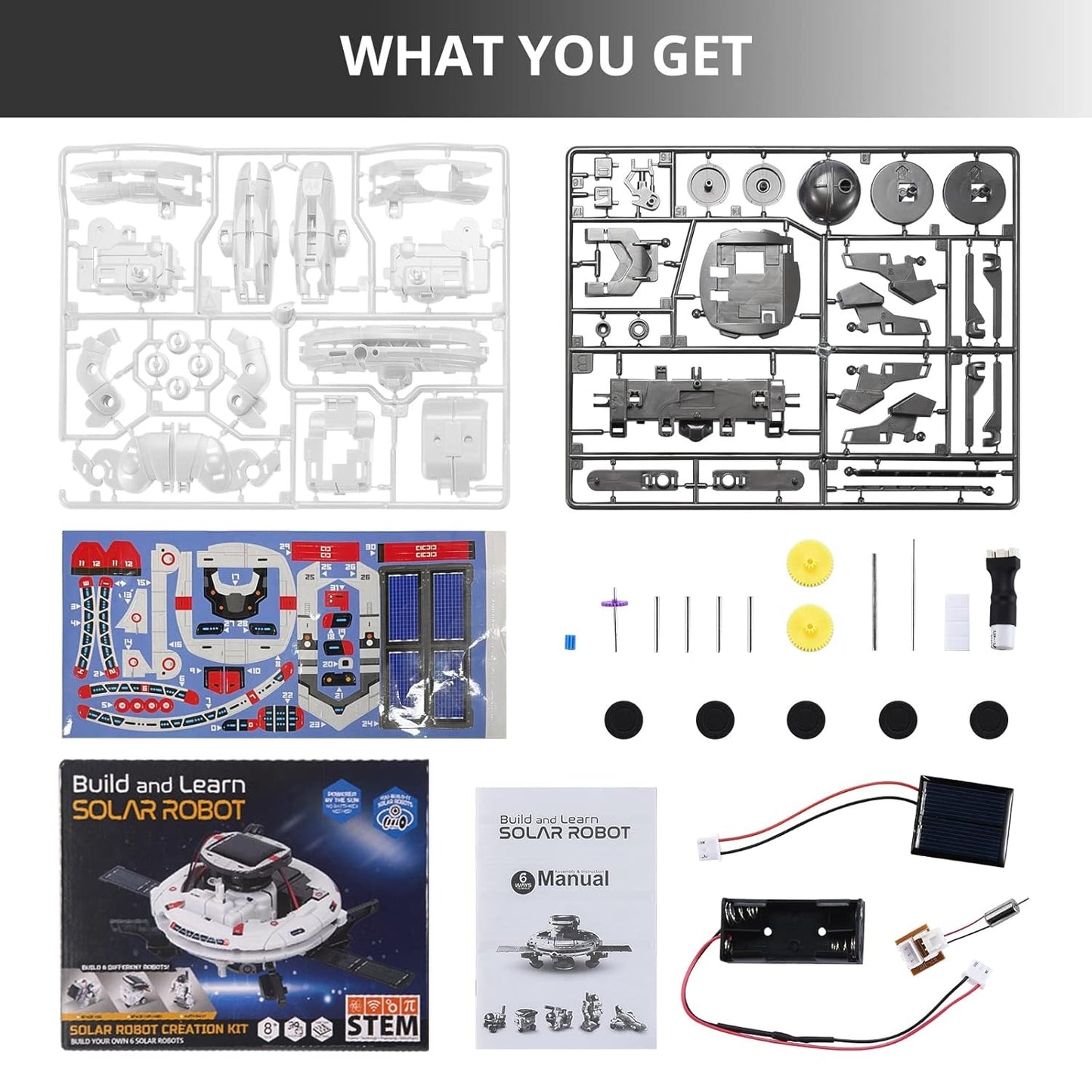 TIPTOP 6-in-1 Space Solar Robot Kit for Kids STEM Building Toy