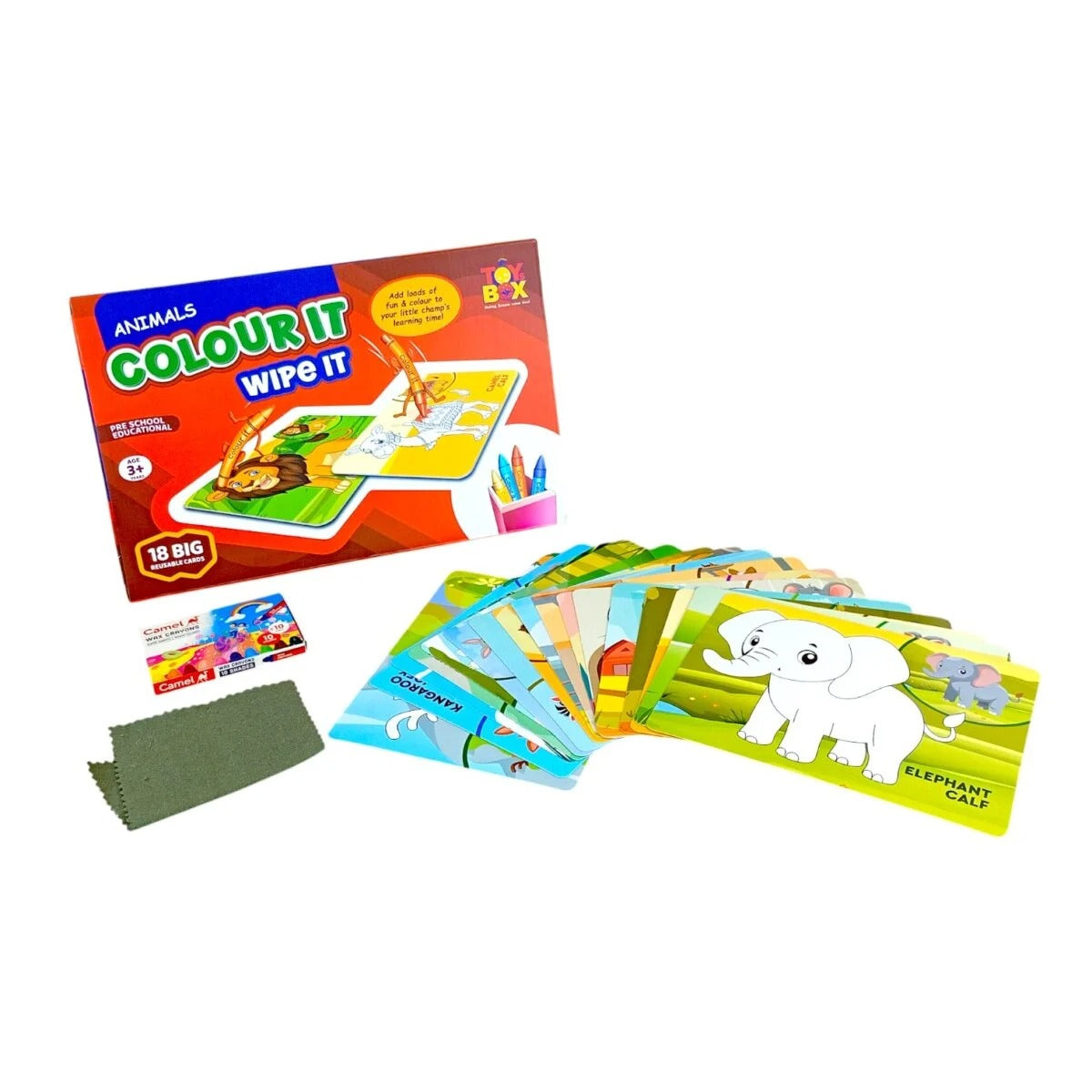 Ratna's Reusable Animals Colouring Kit with Wipe-Clean Markers for Kids