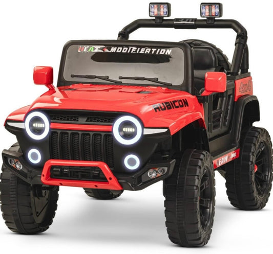 Tip Top Unleash The Latest Rechargeable Ride On Adventure With Music And Lights Jeep Jeep Battery Operated Ride On (Red)