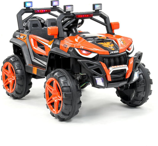 Tip Top Electric Jeep for Kids with Rechargeable Battery | Rideones for Girls & Boys Jeep Battery Operated Ride On (Orange)