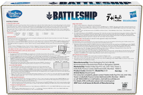 Hasbro Gaming Battleship Classic Naval Combat Strategy Board Game for Kids Ages 7+