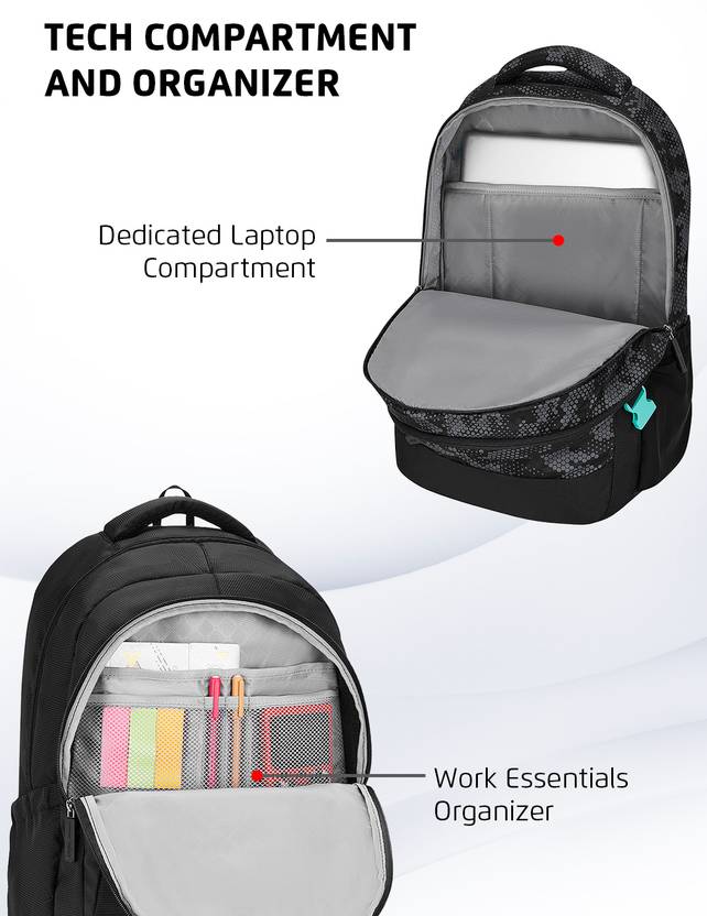 Safari Large 37 L Laptop Backpack Aston  (Black) with 1 Year Warranty