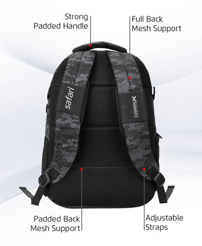 Safari Large 37 L Laptop Backpack Aston  (Black) with 1 Year Warranty