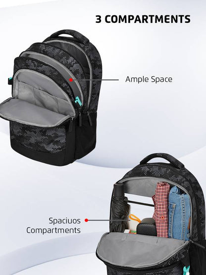 Safari Large 37 L Laptop Backpack Aston  (Black) with 1 Year Warranty