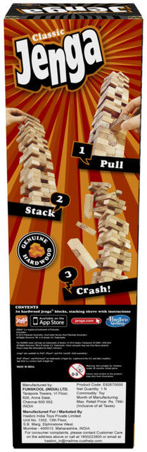 Classic Jenga Hardwood Block Stacking Tower Game for Family Fun Ages 6+