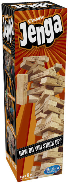 Classic Jenga Hardwood Block Stacking Tower Game for Family Fun Ages 6+
