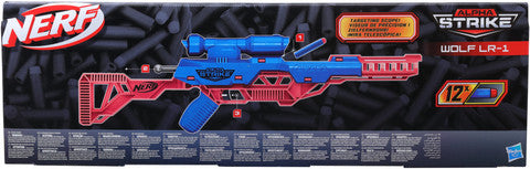 Nerf Alpha Strike Wolf LR-1 Blaster: Targeting Scope, 12 Elite Darts, Pump Action Fun