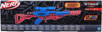 Nerf Alpha Strike Wolf LR-1 Blaster: Targeting Scope, 12 Elite Darts, Pump Action Fun
