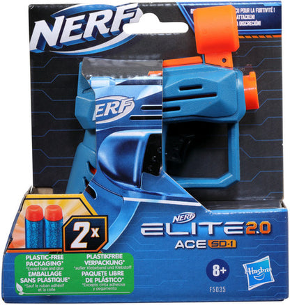 Nerf Elite 2.0 Ace SD-1 Blaster with 2 Official Darts & Storage