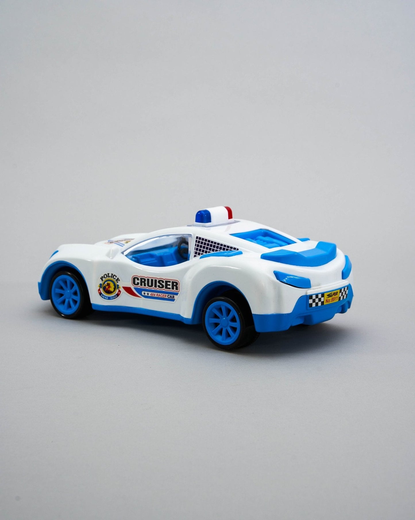 Friction Power Police Cruiser Toy Car - Durable, Authentic Details for Kids