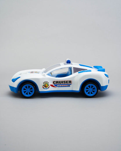 Friction Power Police Cruiser Toy Car - Durable, Authentic Details for Kids