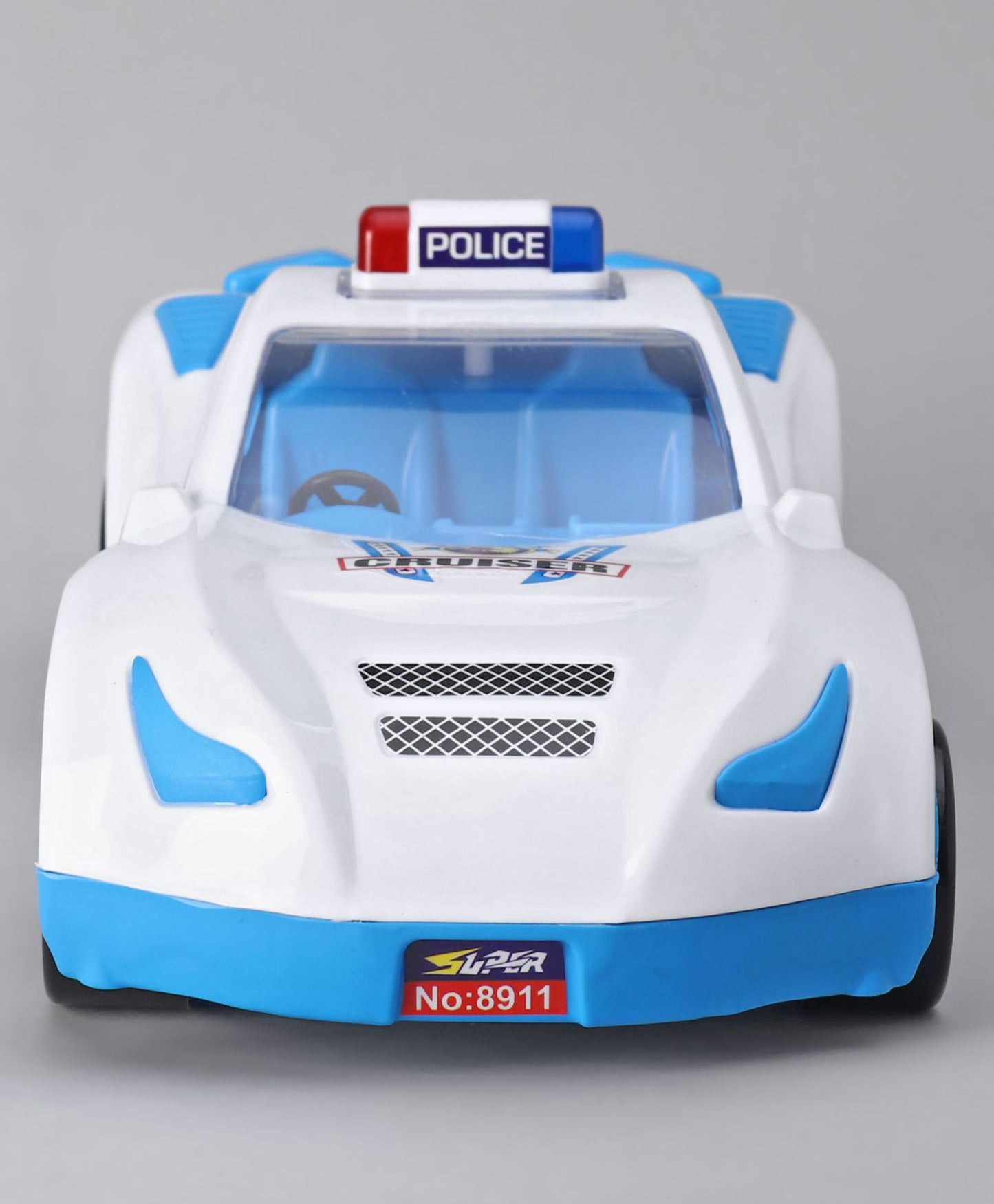 Friction Power Police Cruiser Toy Car - Durable, Authentic Details for Kids
