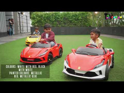 Toy House Battery Operated Ride-On Car for Kids Age 2 to 7 - C001-White