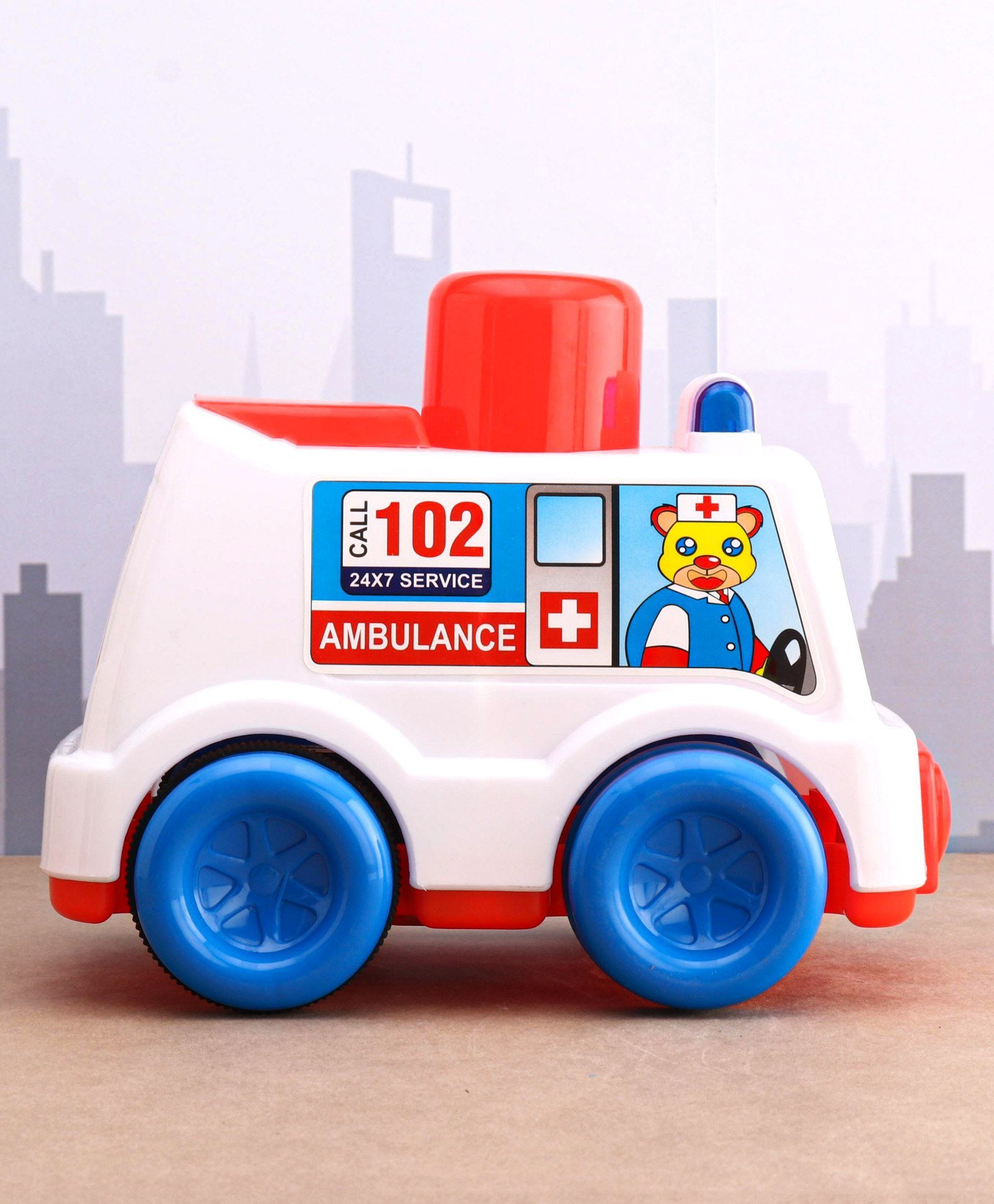 Push N Go Ambulance Toy - Interactive Rescue Vehicle for Imaginative Kids
