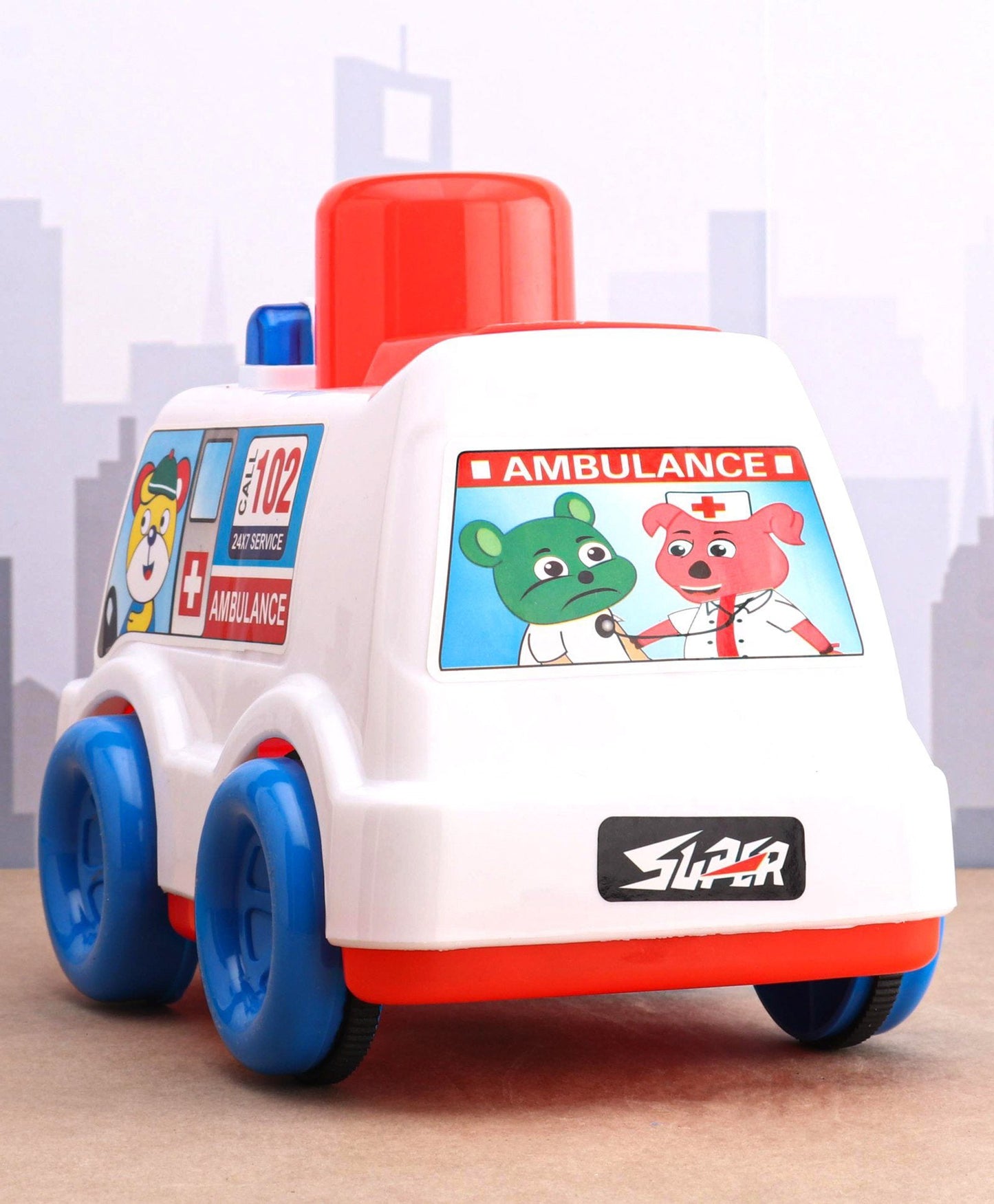 Push N Go Ambulance Toy - Interactive Rescue Vehicle for Imaginative Kids