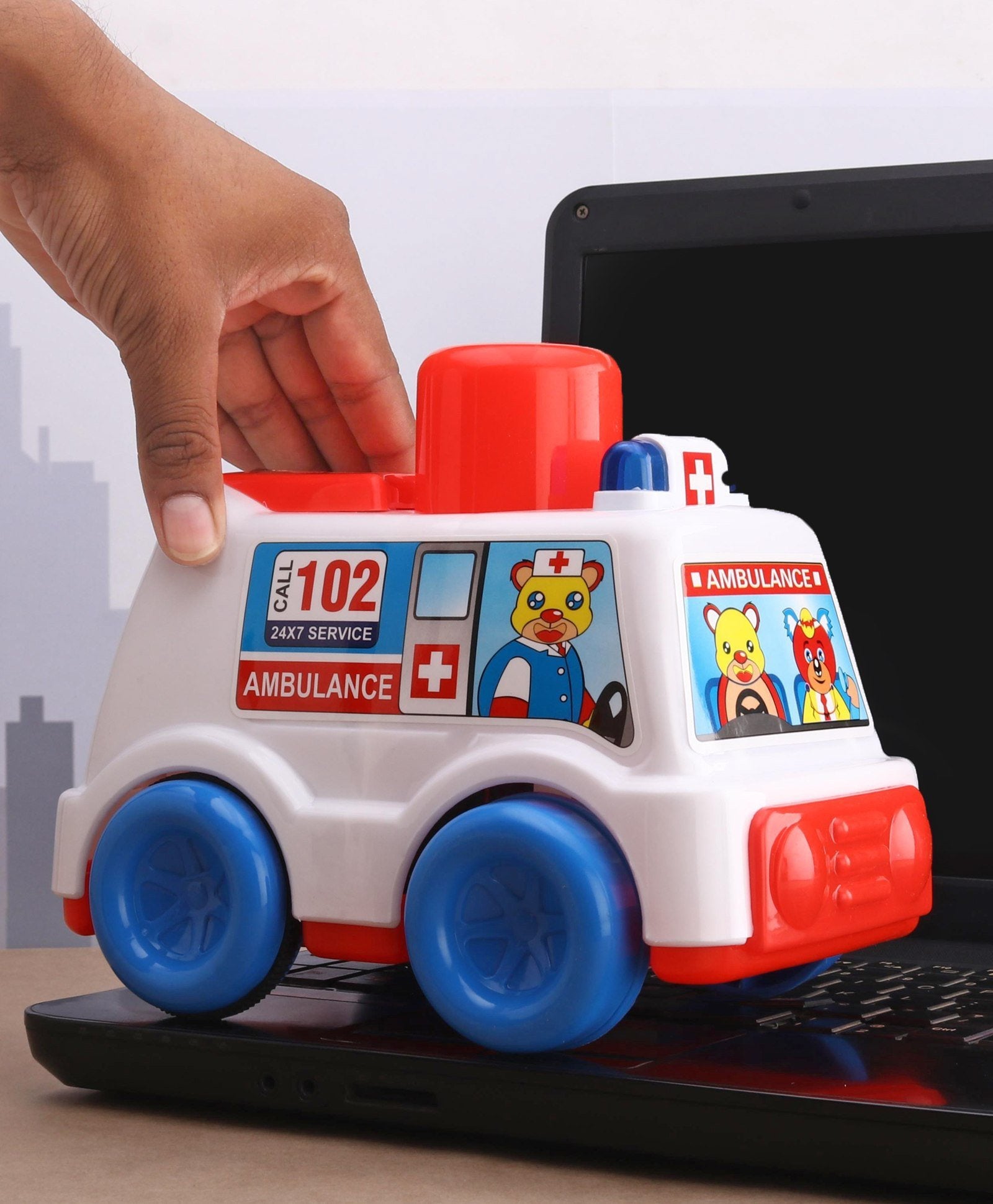 Push N Go Ambulance Toy - Interactive Rescue Vehicle for Imaginative Kids