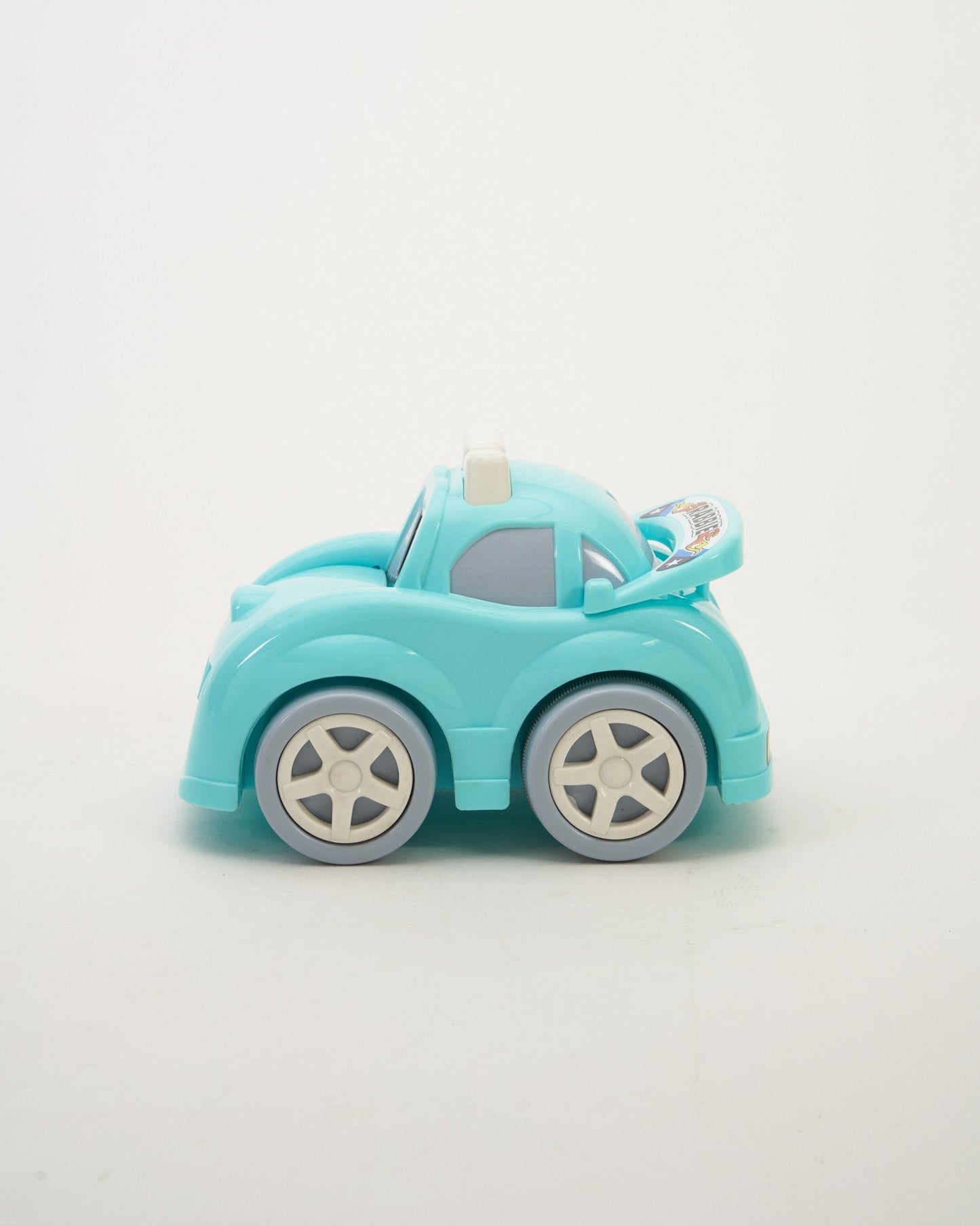 Rabbie Racer Interactive Blue Friction Toy Car: Fun Bobbing Eyes & Bonnet Play