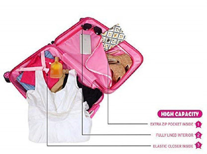 Swarn Barbie Kids' 16-inch Expandable Hardside Lightweight Trolley Suitcase