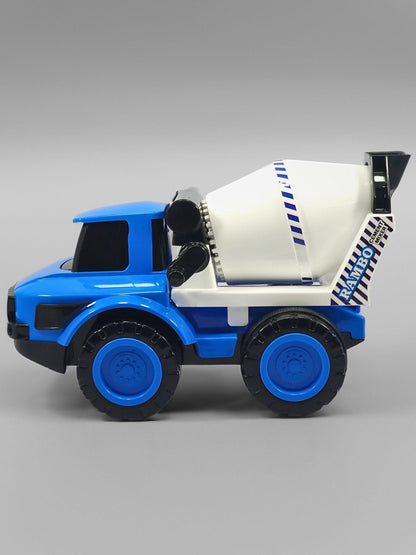 RAMBO Friction Powered Cement Mixer Truck Toy, Realistic Drum Rotation, Kids Play