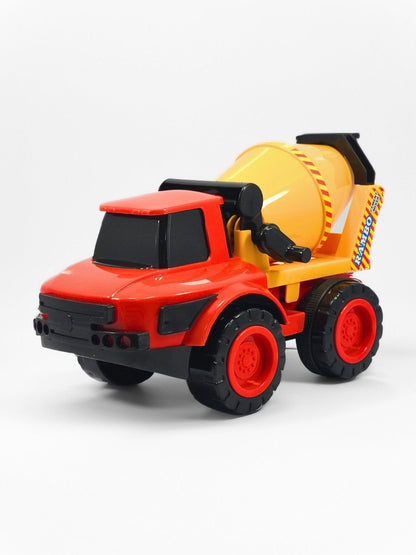 RAMBO Friction Powered Cement Mixer Truck Toy, Realistic Drum Rotation, Kids Play