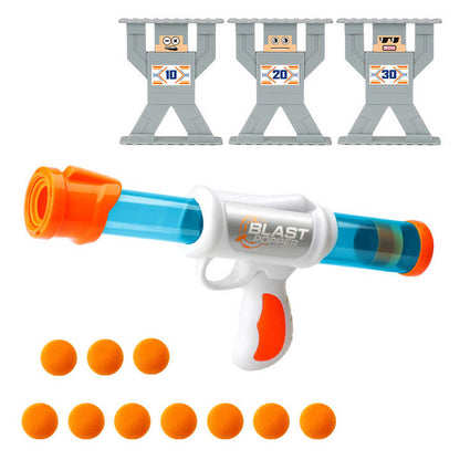Exciting Air Pressure Foam Ball Blaster Toy Gun Pistol with Soft Bullets