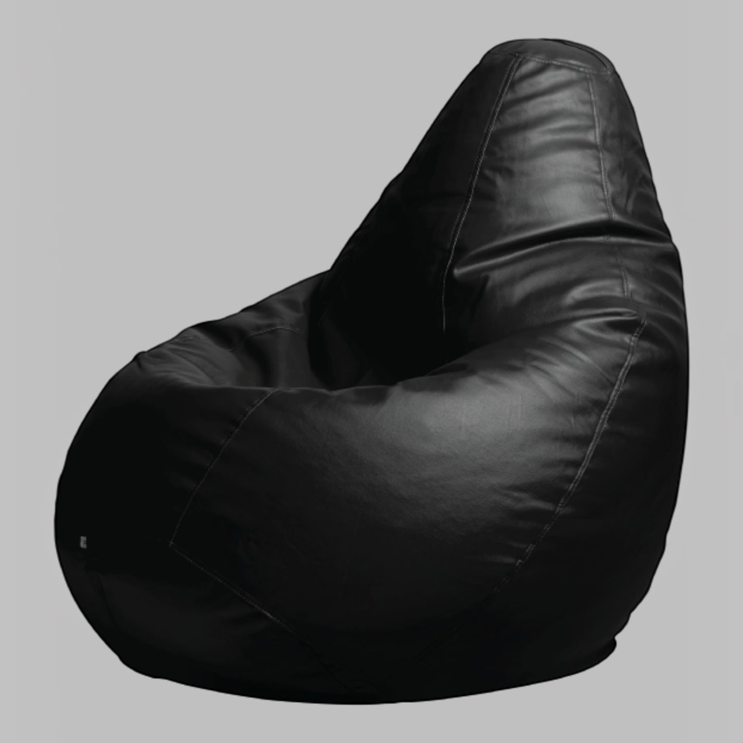 TipTop Retail black tear-drop shaped bean bag cover made from soft durable fabric for comfortable lounging.