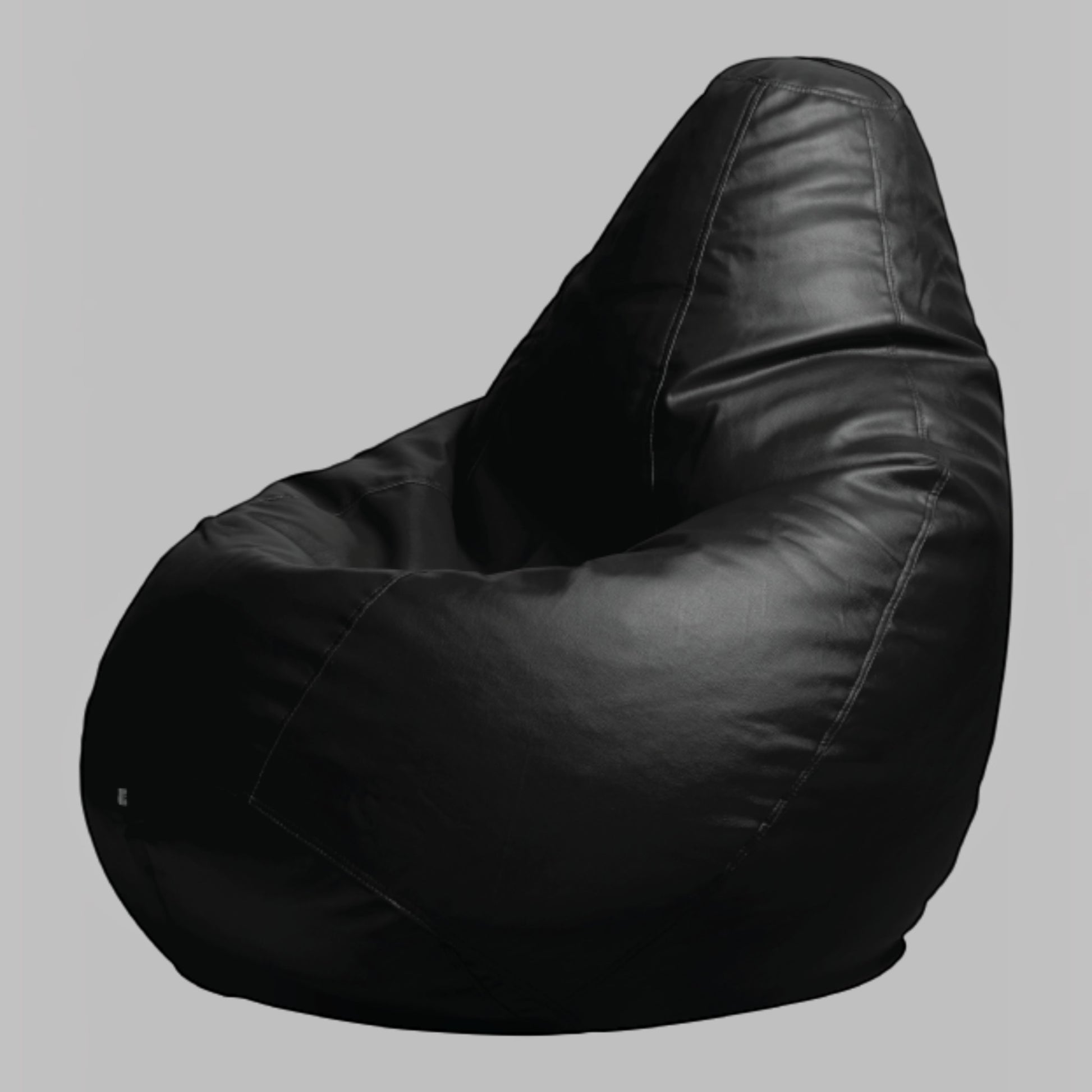 TipTop Retail black tear-drop shaped bean bag cover made from soft durable fabric for comfortable lounging.