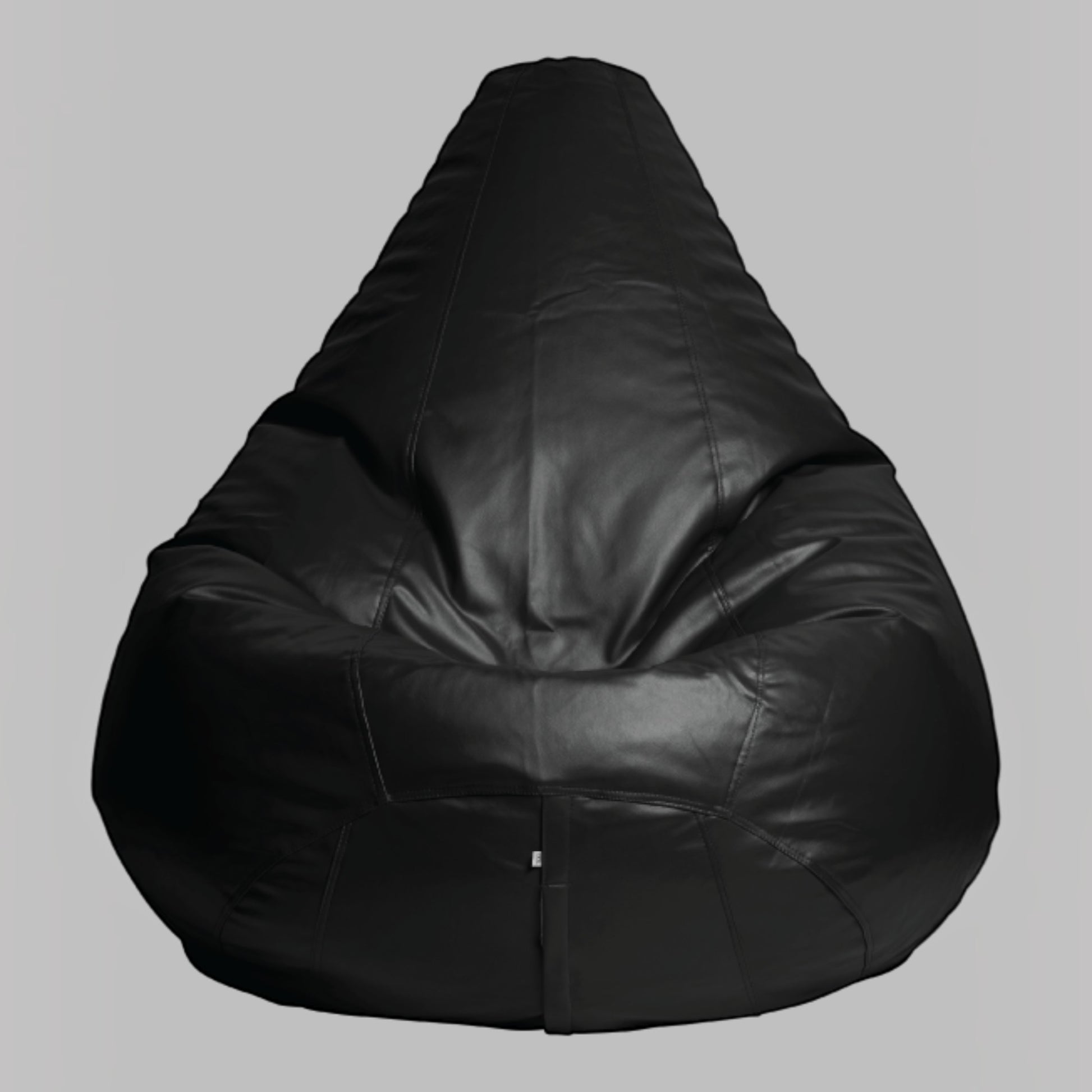 TipTop Retail black tear-drop shaped bean bag cover made from durable fabric for comfortable lounging.