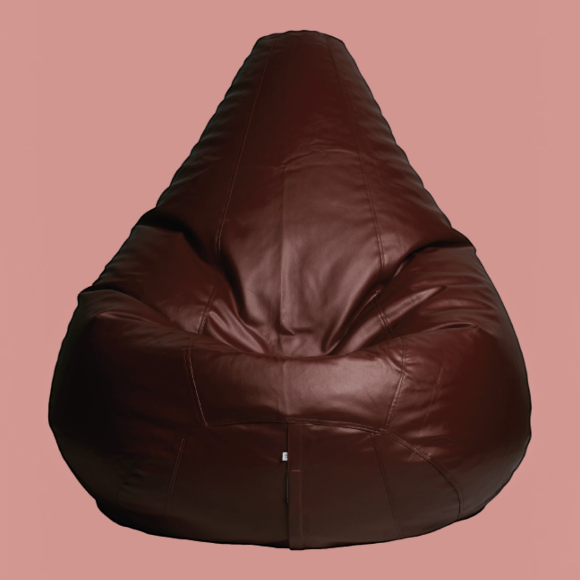 TipTop Retail choco brown teardrop bean bag cover in soft-touch fabric with a zippered closure.