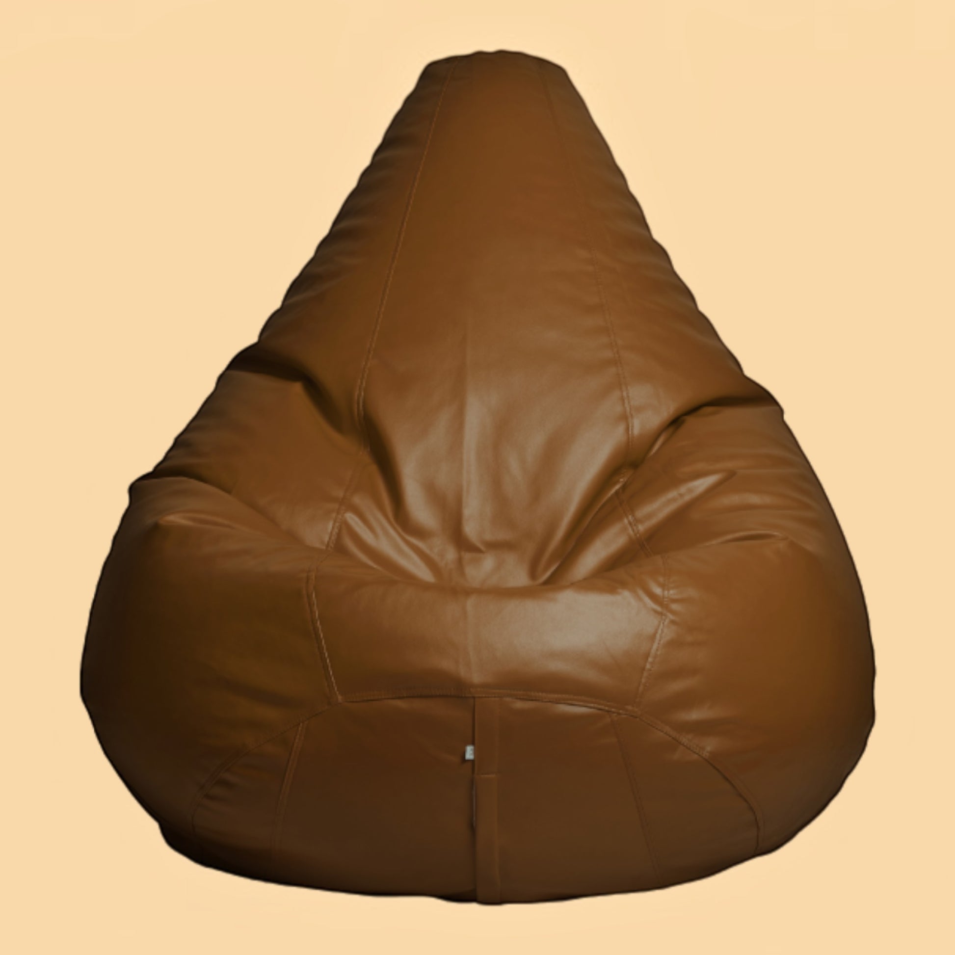 TipTop Retail clay brown teardrop bean bag chair made of durable fabric for ergonomic back and neck support.