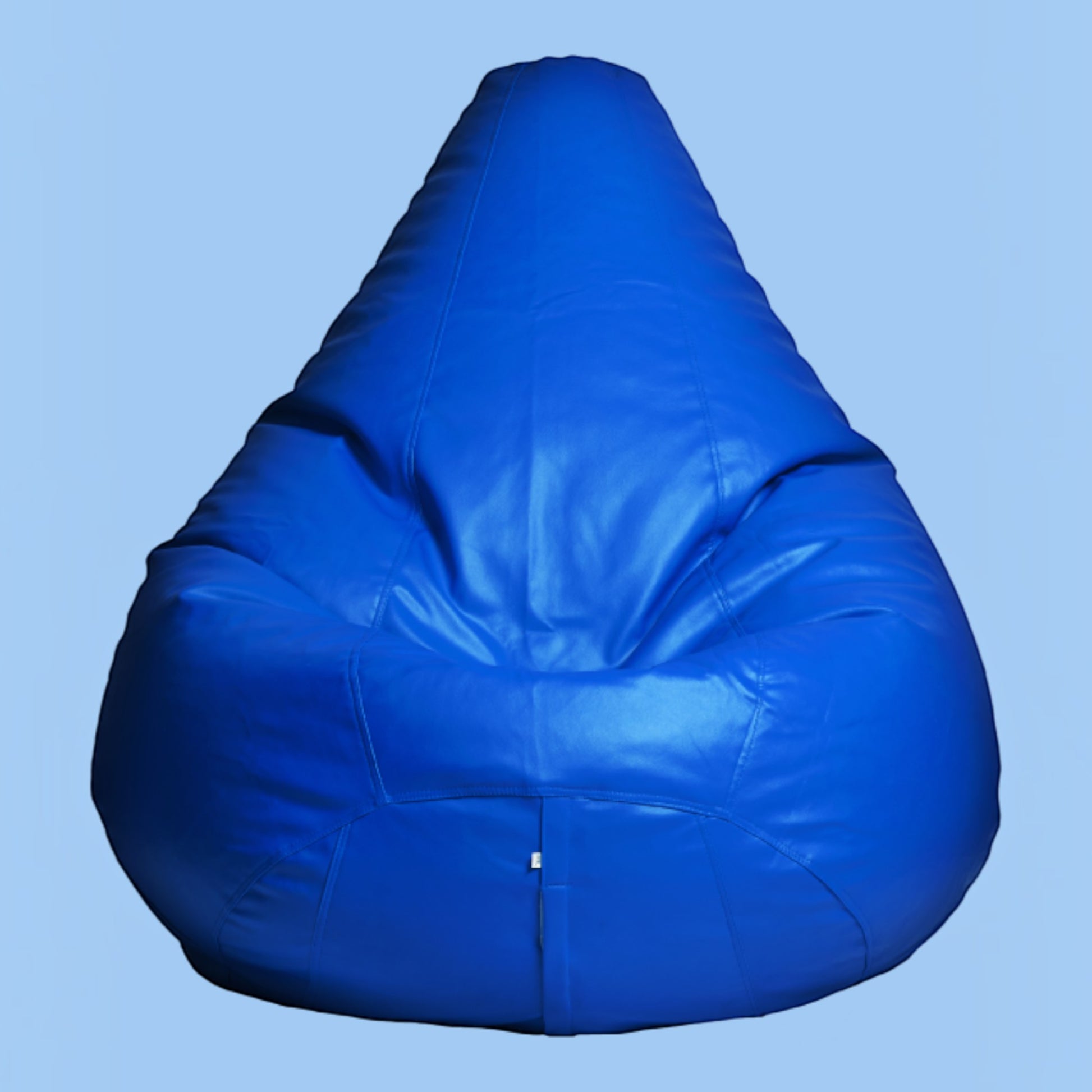 TipTop Retail ocean blue teardrop bean bag chair made from durable, smooth-touch fabric for ergonomic support.
