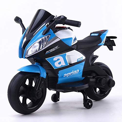 Tip Top Aprilia Sports Bike with Rechargeable Battery Operated Ride-On for Kids (2.5 to 6 YRS), Blue (THROB019B)