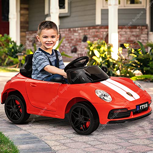 Tip Top Kids Battery Car Baby Electric Car Rechargeable Ride on Car with Light, Bluetooth, USB, Music | Battery Operated Car for Kids 1 to 3 Years Boys Girls (Turbo_Red)